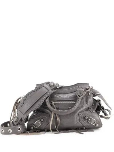Pre-owned Balenciaga Neo Cagole City Bag Leather Xs Shoulder Bag In Grey