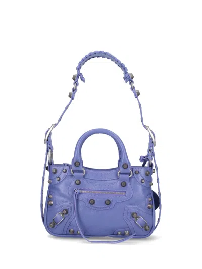 Balenciaga Neo Cagole Small Shoulder Bag In Lilac
