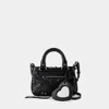 Balenciaga Le Cagole Mini Leather Shoulder Bag In Black
