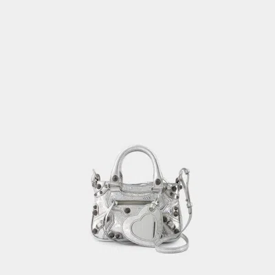 Balenciaga Neo Cagole Mini Tote Bag In Silver