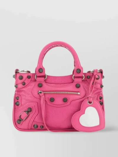 Balenciaga Neo Cagole Tote S Leather Handbag In Pink