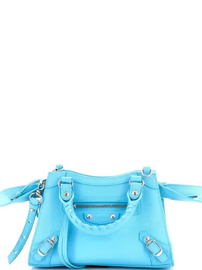 Pre-owned Balenciaga Neo Classic City Bag Leather Mini Shoulder Bag In Blue
