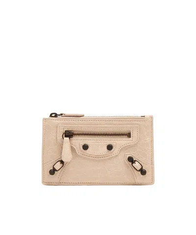 Balenciaga Neo Classic City Card Holder In Almond-colored