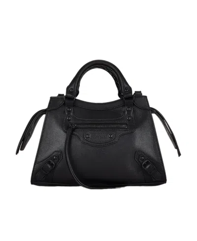 Balenciaga Neo Classic Leather Shoulder Bag In Black