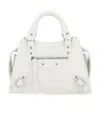Balenciaga Neo Classic Mini Crocodile Embossed Tote Bag In White