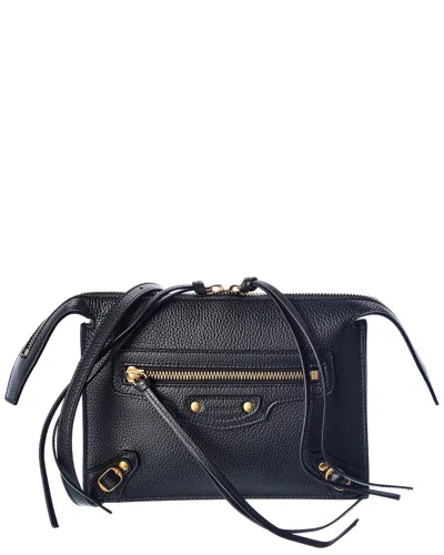 Balenciaga Neo Classic Multipouch Leather Shoulder Bag In Black
