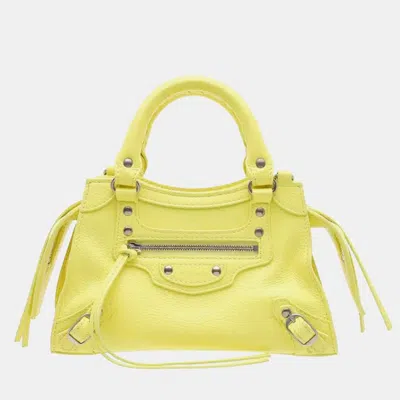 Pre-owned Balenciaga Neo Classic Tote Bag Mini In Yellow