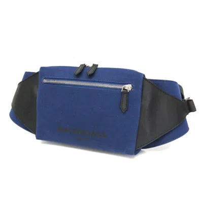 Pre-owned Balenciaga Neo Lift Blue Canvas Clutch Bag ()