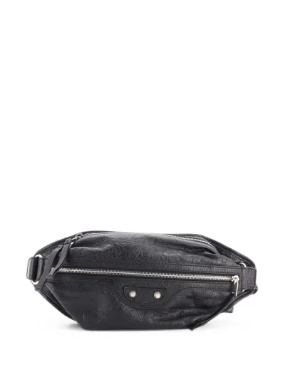 Pre-owned Balenciaga Neo Lift Classic Studs Waist Bag Leather Belt Bag In Black