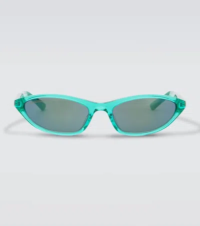 Balenciaga Neo Oval 2.0 Cat-eye Sunglasses In Green