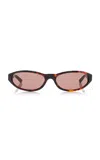 Balenciaga Neo Oval-frame Acetate Sunglasses In Brown