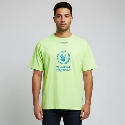 Pre-owned Balenciaga Neon Yellow World Food Programme Cotton Oversized T-shirt S