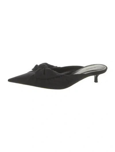 Pre-owned Balenciaga Neoprene Bow Accents Mules In Black