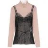 Balenciaga Black And Light Beige Trompe Loeil Lingerie Top In Multi