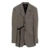 Balenciaga Tailored Wrap Jacket With Checkered Design For Women In Gray