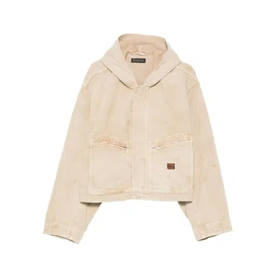 Balenciaga Denim Hooded Jacket In Neutral