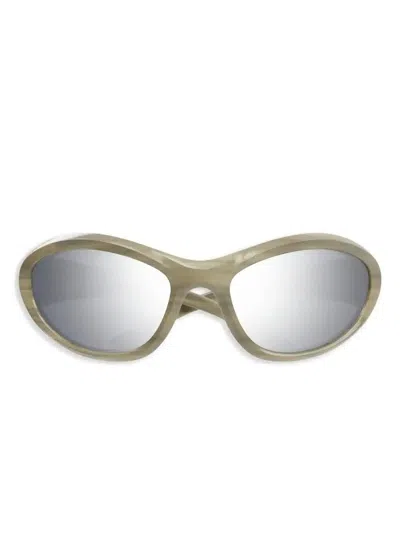 Balenciaga Neutrals Sporty B Sunglasses In Green