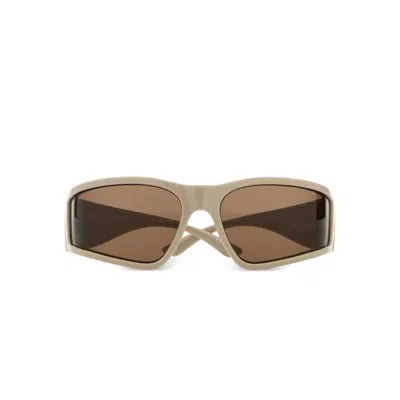 Balenciaga Rectangle-frame Branded Sunglasses In Brown