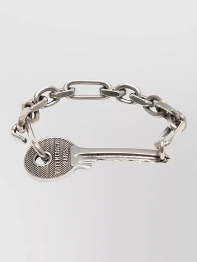 Balenciaga Neverlost Metal Bracelet Key Chain Link In Neutrals