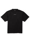Balenciaga Black T-shirt With White Lettering Centered On The Chest. In Black