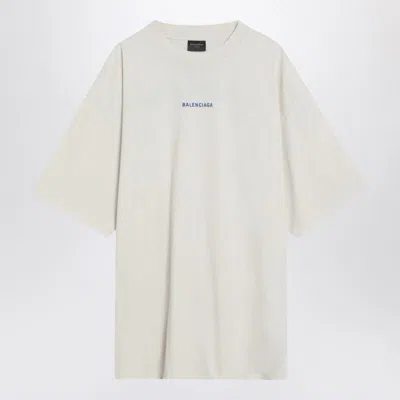 Balenciaga New  Back Medium Fit T-shirt In Neutral