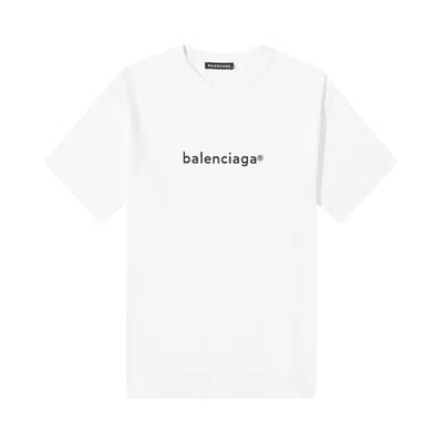 Pre-owned Balenciaga New Copyright Logo T-shirt 'white'