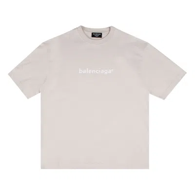 Pre-owned Balenciaga New Copyright T-shirt 'cement Grey/white'