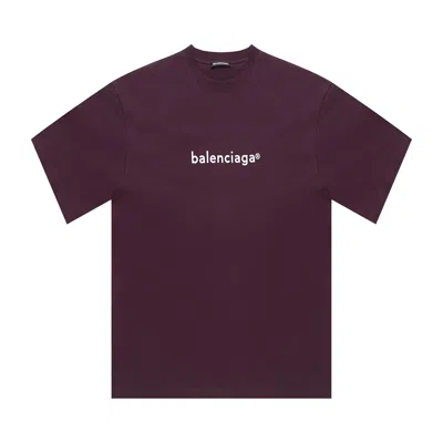 Pre-owned Balenciaga New Copyright T-shirt 'eggplant/white' In Purple