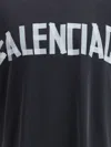 Balenciaga Black T-shirt With Lettering Logo Printed On The Front And Back In Cotton Man In Black