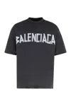 Balenciaga Black T-shirt With Lettering Logo Printed On The Front And Back In Cotton Man In Black