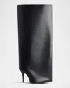 Balenciaga Wader Calfskin Wide-shaft Stiletto Boots In 1000 Black