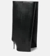 Balenciaga Wader Calfskin Wide-shaft Stiletto Boots In Black
