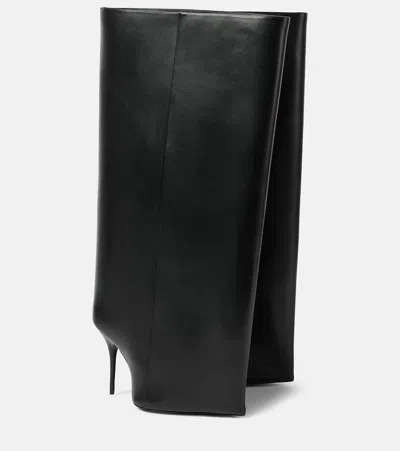 Balenciaga Wader Calfskin Wide-shaft Stiletto Boots In Black