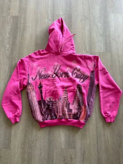 Pre-owned Balenciaga New York Hoodie In Pink
