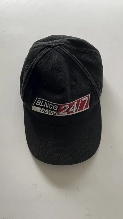 Pre-owned Balenciaga News 24/7 Hat In Black