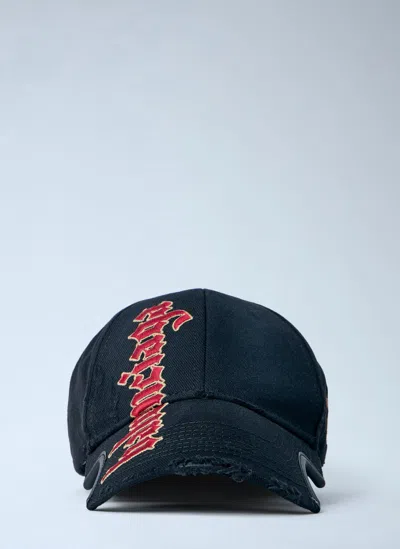 Balenciaga No Closure Logo Cap In Metallic