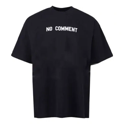 Balenciaga No Comment Cotton T-shirt 'navy' In Black