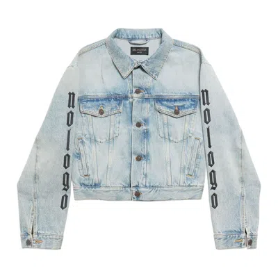 Pre-owned Balenciaga No Logo Denim Jacket 'iced Blue' | Women's Size L