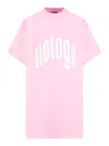 Balenciaga Oversized Cotton T-shirt With Graphic Contrast In Pink & Purple