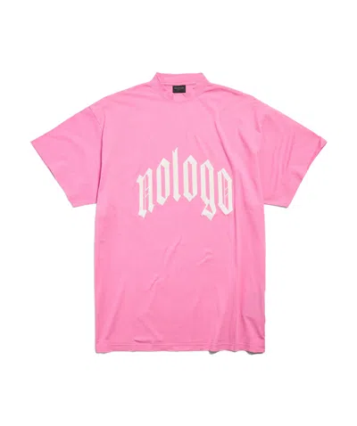 Balenciaga No Logo Printed Large Fit T-shirt In Pink