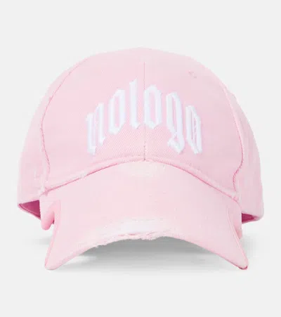 Balenciaga Nologo Cotton Drill Cap In Light Pink