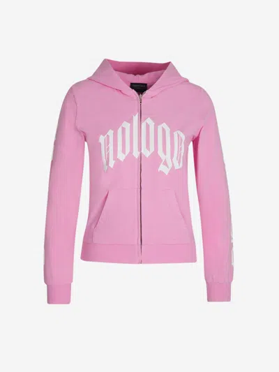 Balenciaga Nologo Zipper Sweatshirt In Pink