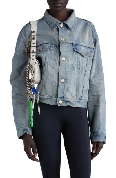 Balenciaga Nonstretch Denim Trucker Jacket In Outback Blue
