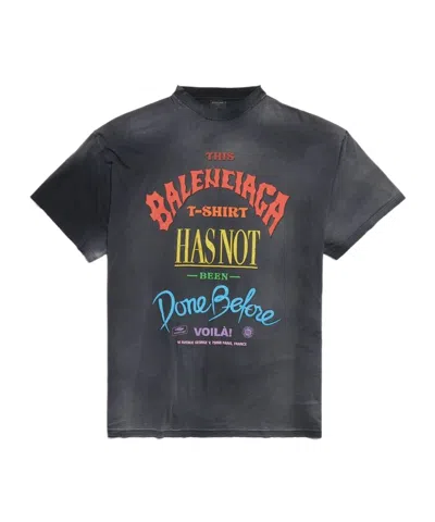 Balenciaga Not Been Done Cotton T-shirt In Black