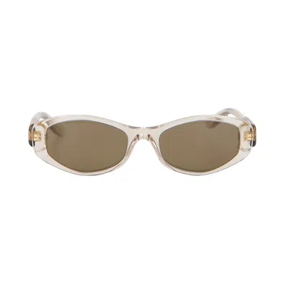 Pre-owned Balenciaga Nova Oval Sunglasses 'transparent Beige' | Tan | Women's Size Onesize In Brown
