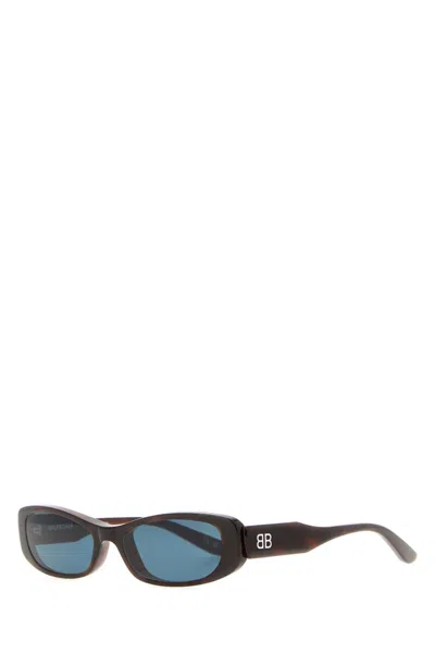 Balenciaga Animal Print Acetate Nova Sunglasses In Black