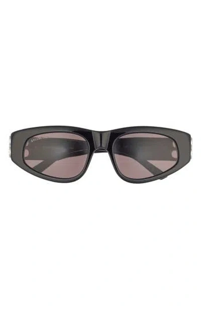 Balenciaga Novelty 53mm Cat Eye Sunglasses In Black