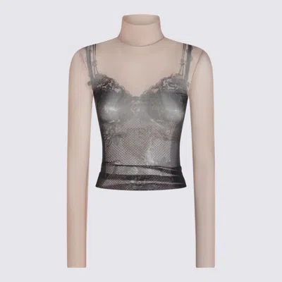 Balenciaga Nude And Black Top