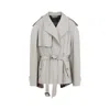 Balenciaga Cropped Trench Coat In White