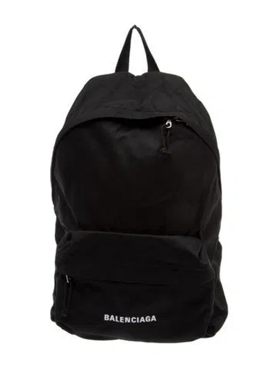 Pre-owned Balenciaga Nylon Backpack In Black